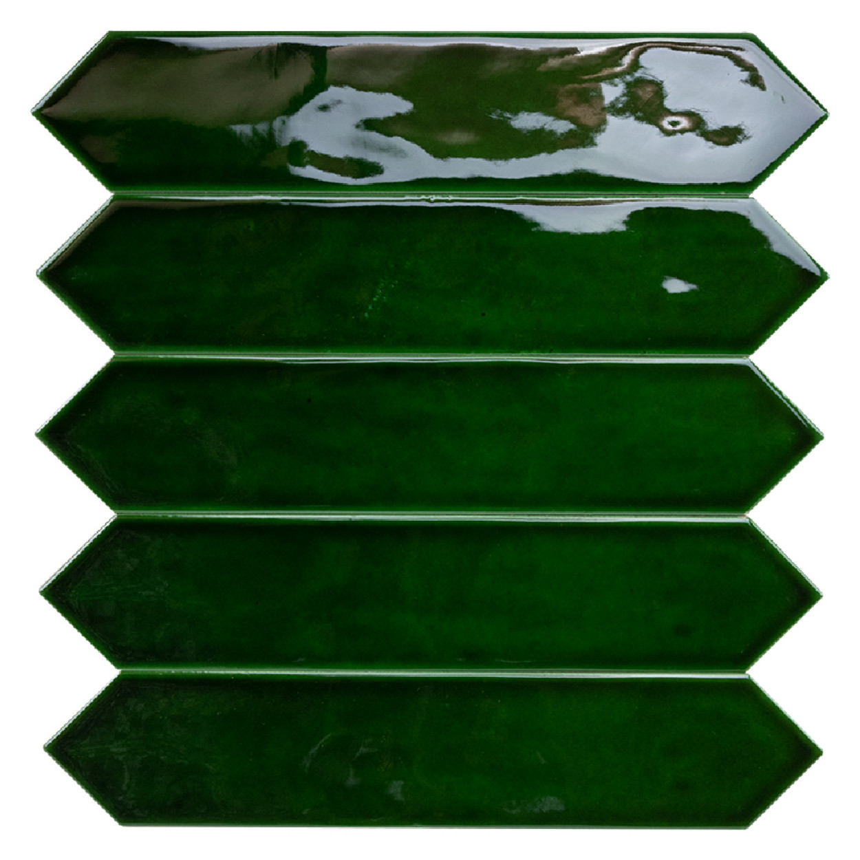 Rustic Wandtegel Spike 5x25cm Spike Glossy Copper Green